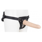 Пустотелый страпон Harness CLASSIC с бандажом - 19,5 см. - LOVETOY (А-Полимер) - купить с доставкой в Архангельске