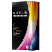Цветные ароматизированные презервативы VITALIS PREMIUM color   flavor - 12 шт. - Vitalis - купить с доставкой в Архангельске