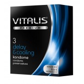 Презервативы VITALIS PREMIUM delay   cooling с охлаждающим эффектом - 3 шт. - Vitalis - купить с доставкой в Архангельске