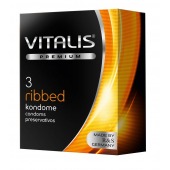 Ребристые презервативы VITALIS PREMIUM ribbed - 3 шт. - Vitalis - купить с доставкой в Архангельске