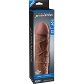 Коричневая насадка Mega 2  Extension - 20,3 см. - Pipedream - в Архангельске купить с доставкой
