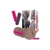 Коричневый вибромастурбатор-анус TONGGGO-Black Angel Auto - KOKOS - в Архангельске купить с доставкой