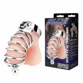 Серебристая клетка для члена Urethral Play Cage - BlueLine - купить с доставкой в Архангельске