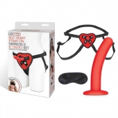 Красный поясной фаллоимитатор Red Heart Strap on Harness   5in Dildo Set - 12,25 см. - Lux Fetish - купить с доставкой в Архангельске