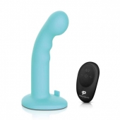 Голубая изогнутая насадка 6in Remote Control Ripple P-Spot G-Spot на черных трусиках - 16 см. - Pegasus - купить с доставкой в Архангельске