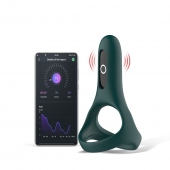 Изумрудное виброкольцо Magic Motion Rise с подхватом мошонки - Magic Motion - в Архангельске купить с доставкой