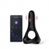 Черное виброкольцо Magic Motion Rise с подхватом мошонки - Magic Motion - в Архангельске купить с доставкой