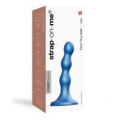 Голубая насадка Strap-On-Me Dildo Plug Balls size S - Strap-on-me - купить с доставкой в Архангельске