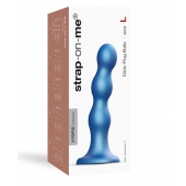 Голубая насадка Strap-On-Me Dildo Plug Balls size L - Strap-on-me - купить с доставкой в Архангельске