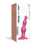 Розовая насадка Strap-On-Me Dildo Plug Beads size S - Strap-on-me - купить с доставкой в Архангельске