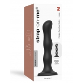 Черная насадка Strap-On-Me Dildo Geisha Balls size M - Strap-on-me - купить с доставкой в Архангельске