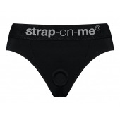Черные трусики для насадок Heroine Lingerie Harness - size S - Strap-on-me - купить с доставкой в Архангельске