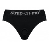 Черные трусики для насадок Heroine Lingerie Harness - size M - Strap-on-me - купить с доставкой в Архангельске