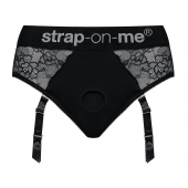 Черные трусики для насадок Diva Lingerie Harness - size S - Strap-on-me - купить с доставкой в Архангельске