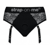Черные трусики для насадок Diva Lingerie Harness - size L - Strap-on-me - купить с доставкой в Архангельске
