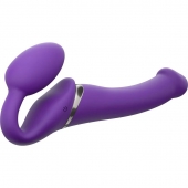 Фиолетовый безремневой вибрострапон Vibrating Bendable Strap-On - size L - Strap-on-me - купить с доставкой в Архангельске