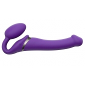 Фиолетовый безремневой вибрострапон Vibrating Bendable Strap-On - size L - Strap-on-me - купить с доставкой в Архангельске