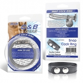 Кольцо на пенис SNAP COCK RING из искусственной кожи на клепках - BlueLine - в Архангельске купить с доставкой