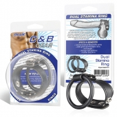 Двойное кольцо выносливости на пенис DUAL STAMINA RING - BlueLine - в Архангельске купить с доставкой