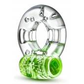 Зеленое эрекционное виброкольцо Arouser Vibrating C-Ring - Blush Novelties - в Архангельске купить с доставкой
