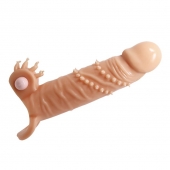Телесная удлиняющая вибронасадка Penis Sleeve Connor - 17 см. - Baile - в Архангельске купить с доставкой