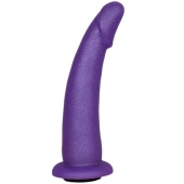 Фиолетовая гладкая изогнутая насадка-плаг - 17 см. - LOVETOY (А-Полимер) - купить с доставкой в Архангельске