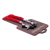 Металлические зажимы на соски с красными замшевыми кисточками - Crazy Handmade - купить с доставкой в Архангельске