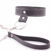 Узкий однослойный ошейник с поводком - Crazy Handmade - купить с доставкой в Архангельске