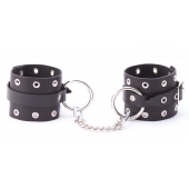 Черные кожаные оковы с люверсами - Crazy Handmade - купить с доставкой в Архангельске