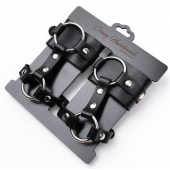 Черные наручники с креплением на кисть руки - Crazy Handmade - купить с доставкой в Архангельске