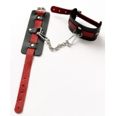 Черные оковы с красным декором и заклепками - Crazy Handmade - купить с доставкой в Архангельске