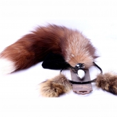 Игровой комплект: серебристая анальная пробка с пушистым хвостом и ободок-ушки - Crazy Handmade - купить с доставкой в Архангельске