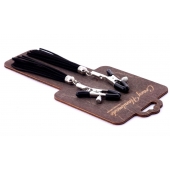 Зажимы на соски с черными замшевыми кисточками - Crazy Handmade - купить с доставкой в Архангельске