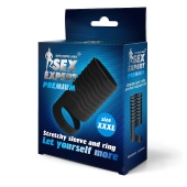 Черная открытая насадка на пенис с кольцом для мошонки XXXL-size - 9,9 см. - Sex Expert - в Архангельске купить с доставкой