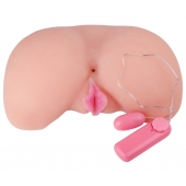 Вагина из кибер-кожи с выносным пультом управления вибрацией - LOVETOY (А-Полимер) - в Архангельске купить с доставкой