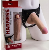 Страпон Harness из двух предметов: трусики с плугом и насадка-фаллос - 17 см. - LOVETOY (А-Полимер) - купить с доставкой в Архангельске