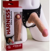 Страпон Harness из двух предметов: регулируемые трусики и насадка-фаллос - 17,5 см. - LOVETOY (А-Полимер) - купить с доставкой в Архангельске