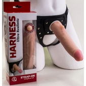 Реалистичный страпон Harness из трусиков и насадки-фаллоса - 18,5 см. - LOVETOY (А-Полимер) - купить с доставкой в Архангельске