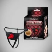 Черные кожаные универсальные трусики со штырьком для насадок и вырезом - Sitabella - купить с доставкой в Архангельске