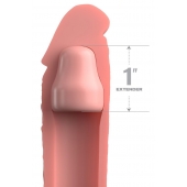 Телесная насадка-удлинитель 1 Inch Silicone X-tension - 17,8 см. - Pipedream - в Архангельске купить с доставкой