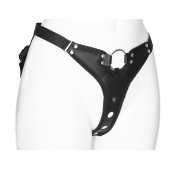 Черный женский пояс с вагинальной пробкой - LOVETOY (А-Полимер) - купить с доставкой в Архангельске