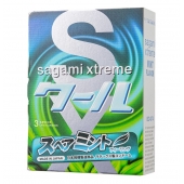 Презервативы Sagami Xtreme Mint с ароматом мяты - 3 шт. - Sagami - купить с доставкой в Архангельске