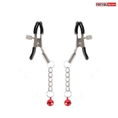 Серебристые зажимы на соски с шариками на цепочках - Notabu - купить с доставкой в Архангельске