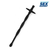 Черный силиконовый уретральный стимулятор - 15 см. - Sex Expert - купить с доставкой в Архангельске