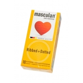 Презервативы с колечками и пупырышками Masculan Ribbed+Dotted - 10 шт. - Masculan - купить с доставкой в Архангельске