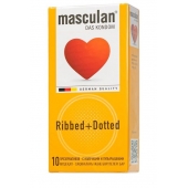 Презервативы с колечками и пупырышками Masculan Ribbed+Dotted - 10 шт. - Masculan - купить с доставкой в Архангельске