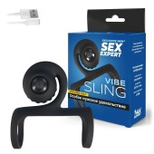 Черная вибронасадка на пенис Sex Expert - Sex Expert - в Архангельске купить с доставкой
