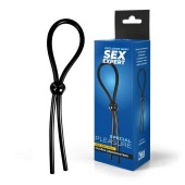 Черное силиконовое лассо с шариком для утяжки - Sex Expert - в Архангельске купить с доставкой