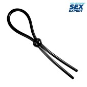 Черное силиконовое лассо с шариком для утяжки - Sex Expert - в Архангельске купить с доставкой