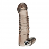 Дымчатая насадка на пенис с вибрацией  Vibrating Penis Enhancing Sleeve Extension - 13,3 см. - BlueLine - в Архангельске купить с доставкой